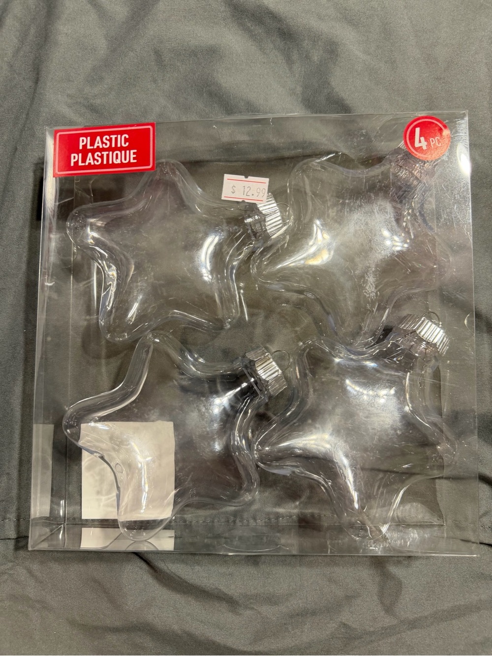 Ashland Clear Star-Shaped Plastic Ornament Set